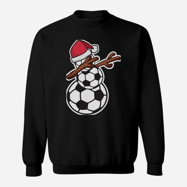 Dabbing Snowman  Soccer Pajama Christmas Sweatshirt
