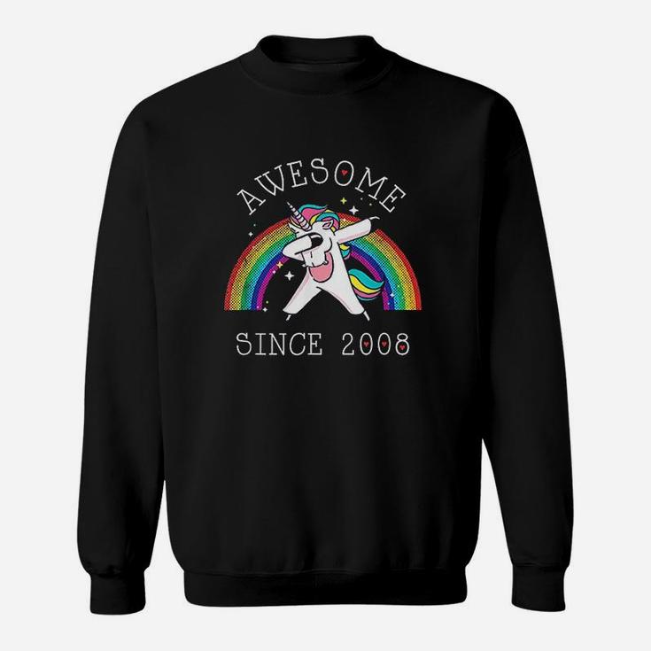 Dabbing Unicorn Birthday Girl Gifts 13 Years Old Since 2008 Sweatshirt