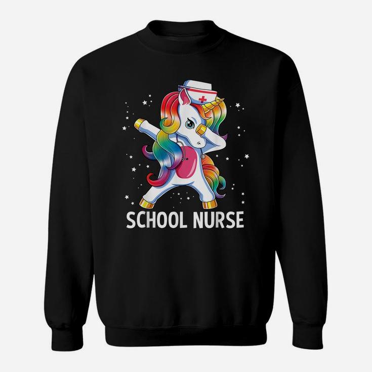 Dabbing Unicorn Funny School Nurse Medical Nursing Gift Sweatshirt