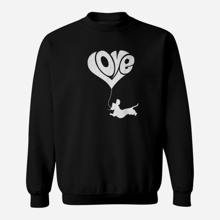 Dachshund Dog Heart Valentines Day Girls Sweatshirt