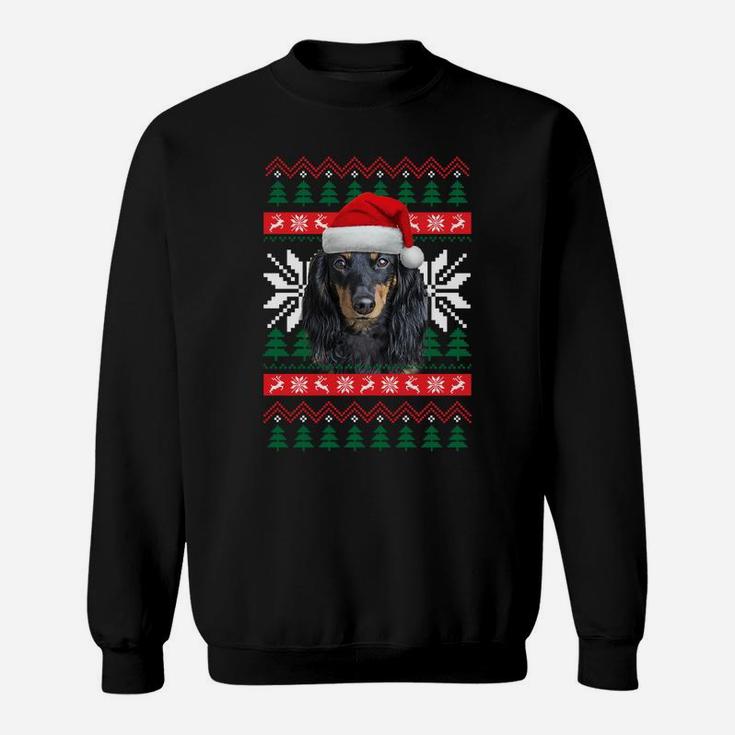 Dachshund Ugly Christmas Santa Hat Doxie Dog Xmas Gift Sweatshirt Sweatshirt