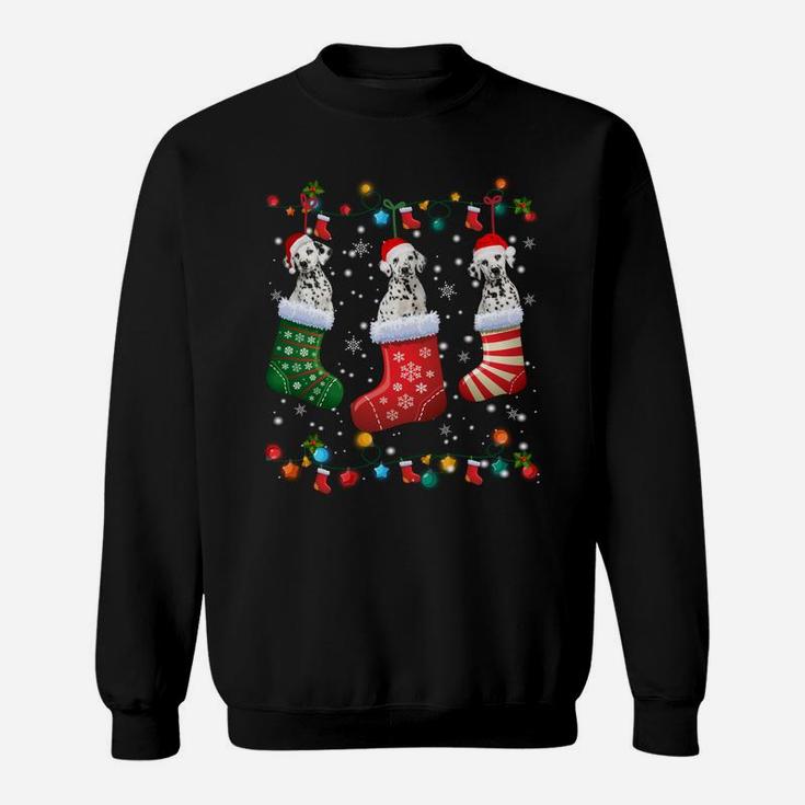 Dalmatian Christmas Socks Funny Xmas Pajama Dog Lover Gift Sweatshirt Sweatshirt