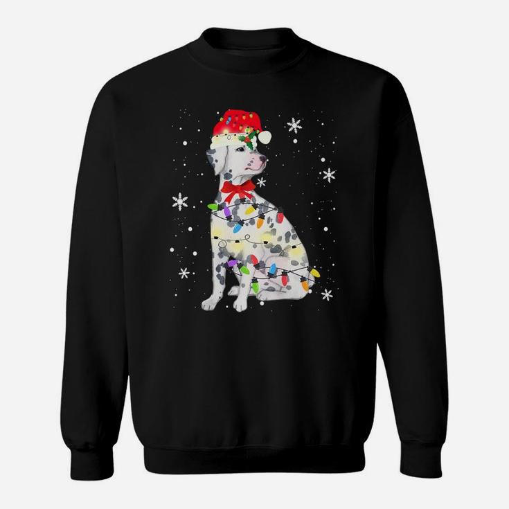 Dalmatian Dog Christmas Light Xmas Mom Dad Gifts Sweatshirt
