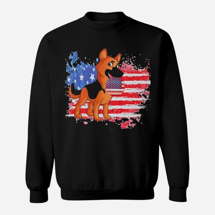 Distressed American Flag German Shepherd Sweatshirt