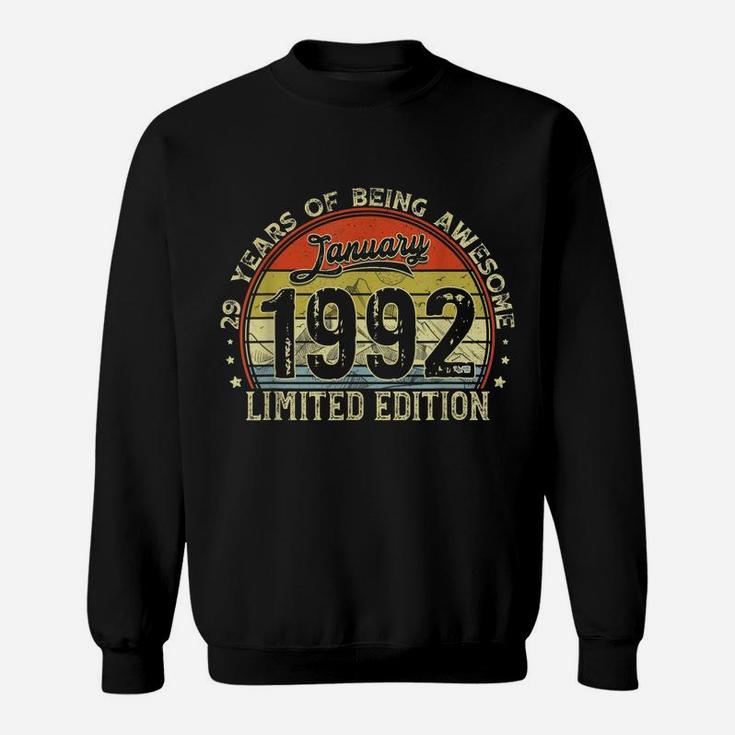 Distressed Retro January 1992 29Th Birthday Gift 29 Yrs Old Sweatshirt