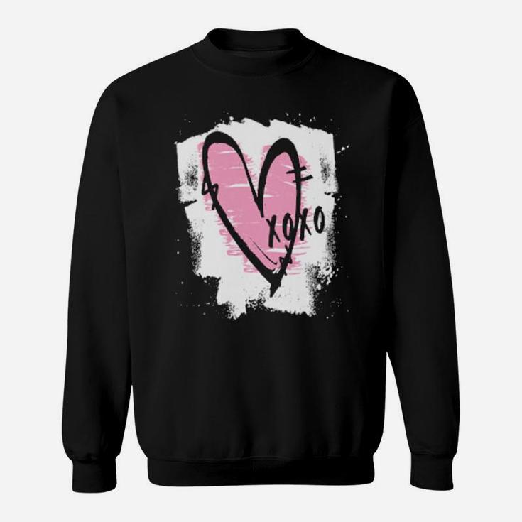 Distressed Xoxo Pink Heart Sweatshirt