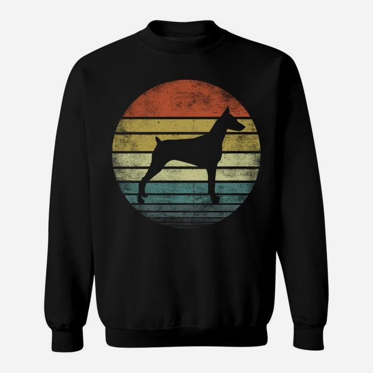 Doberman Lover Owner Gifts Retro Sunset Dog Silhouette Dad Sweatshirt