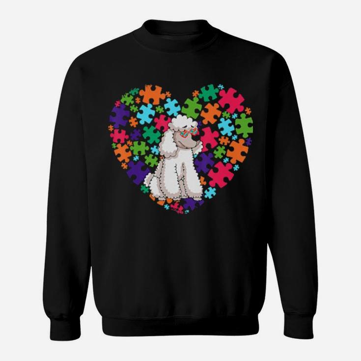 Dog Dad Dog Mom Gifts Autism Awareness Poodle Sweatshirt