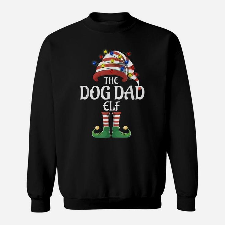 Dog Dad Elf Lights Funny Matching Family Christmas Party Paj Sweatshirt