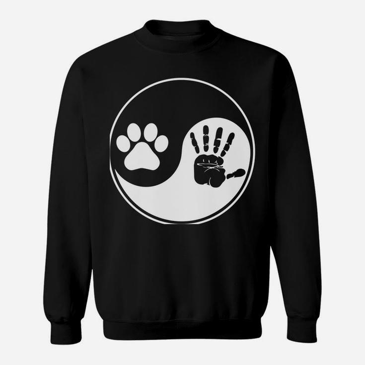 Dog Paw Human Hand Dogs Owner Animal Lover Pet Puppies Sweatshirt