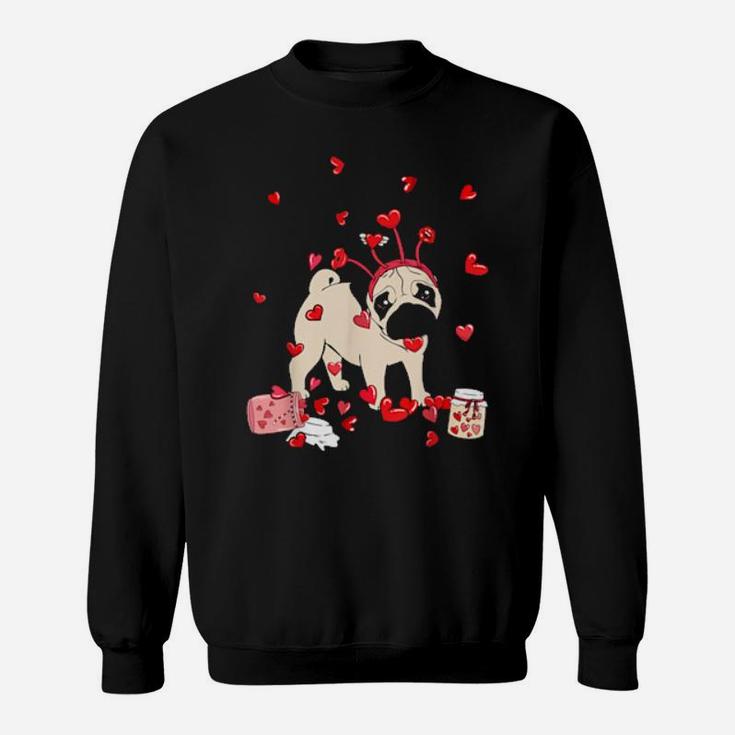 Dog Valentine Cute Pug Valentine's Day Sweatshirt