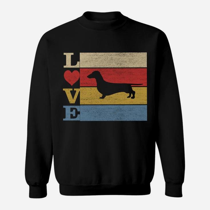 Dogs 365 Retro Love Dachshund Dog Vintage Gift Sweatshirt