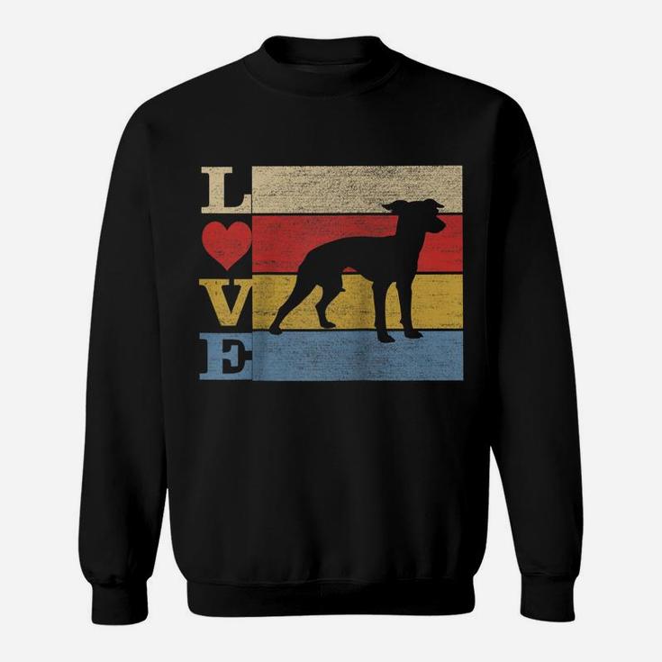 Dogs 365 Retro Love Italian Greyhound Dog Vintage Gift Raglan Baseball Tee Sweatshirt