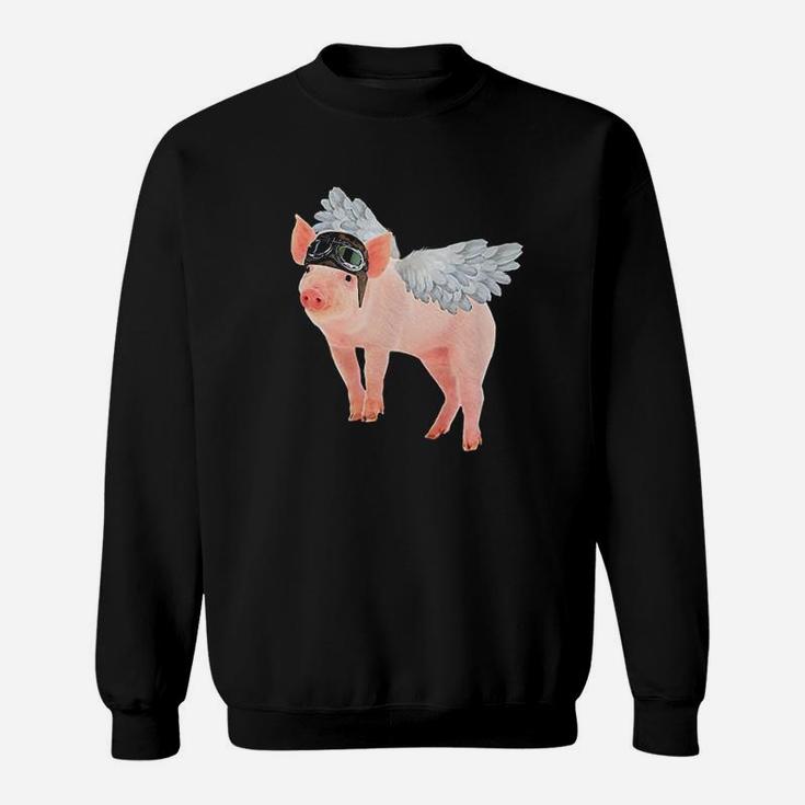 Dont Ever Stop Believing Pig Pink Flying Pig Sweatshirt