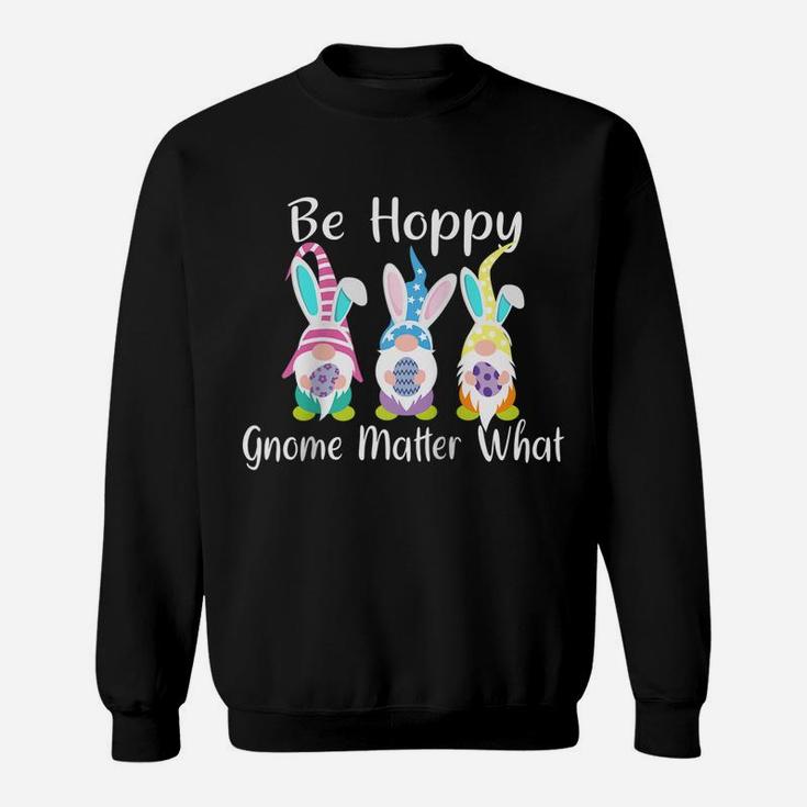 Easter Gnome Be Hoppy Shirt Spring Easter Bunny Pun Women Raglan Baseball Tee Sweatshirt