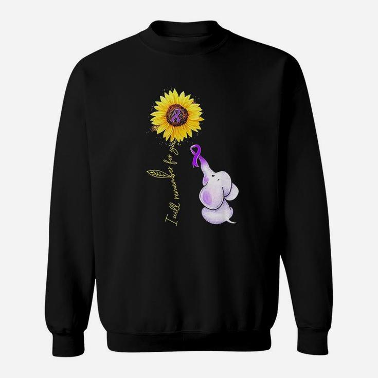 Elephant I Will Remember For You Sunflower Sweatshirt
