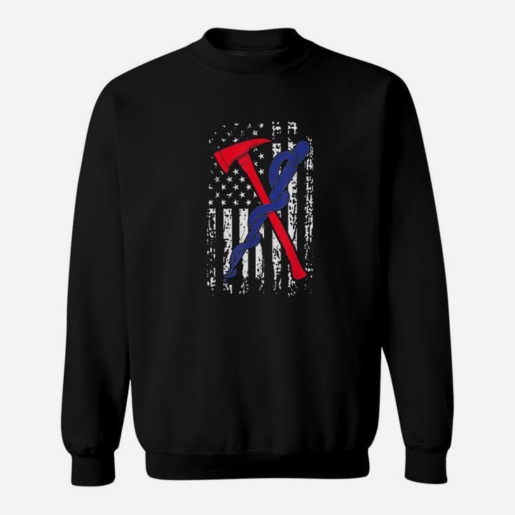 Emt Firefighter Firefighter Ems Usa Flag Gift Sweatshirt