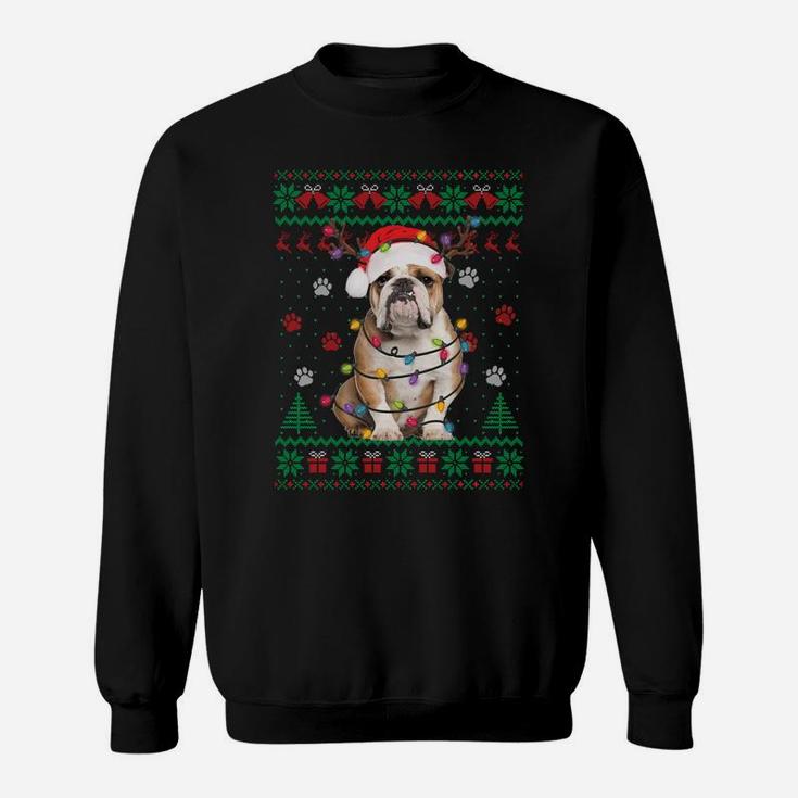 English Bulldog Christmas Lights Santa Dog Lover Ugly Sweate Sweatshirt Sweatshirt