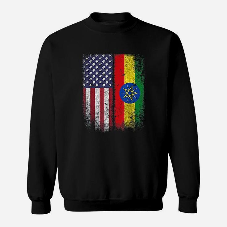 Ethiopian American Flag Ethiopia African Heritage Countries Sweatshirt