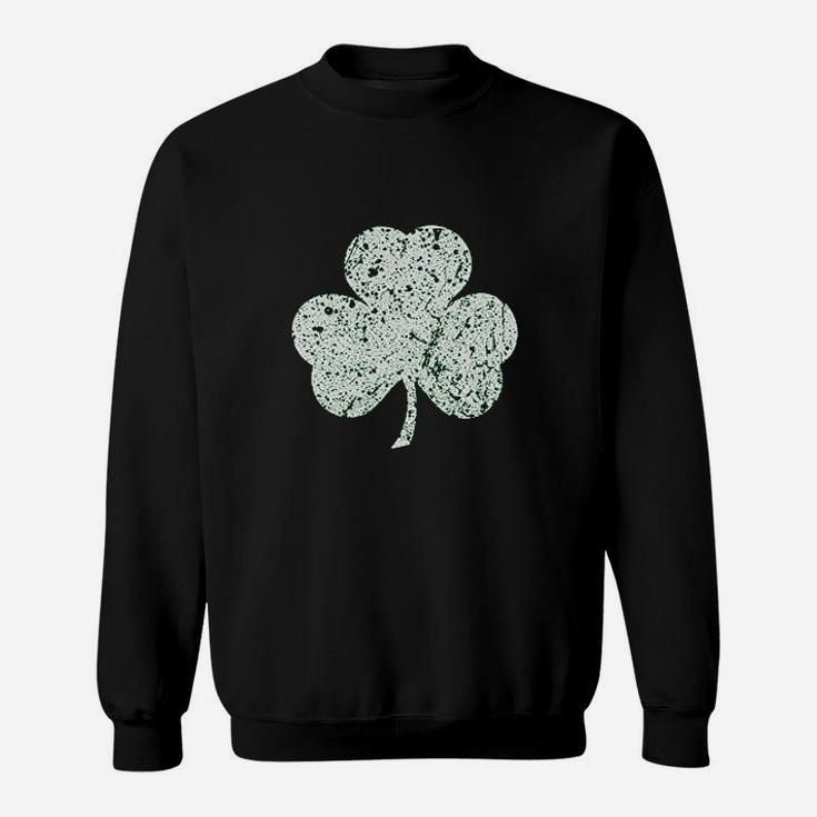 Faded Lucky Shamrock Clover St Patricks Day Sweatshirt