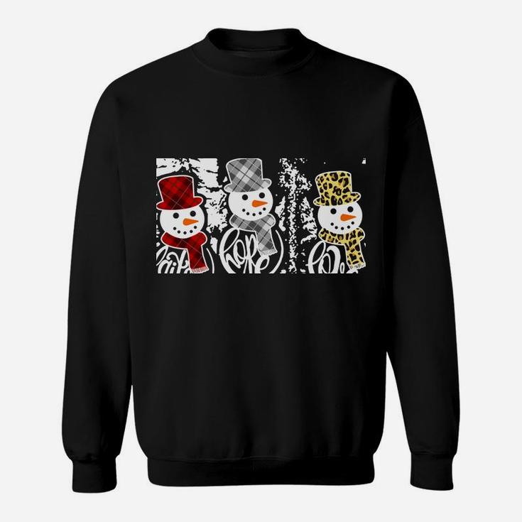 Faith Hope Love Jesus Snowman Plaid Leopard Christmas Gift Sweatshirt Sweatshirt