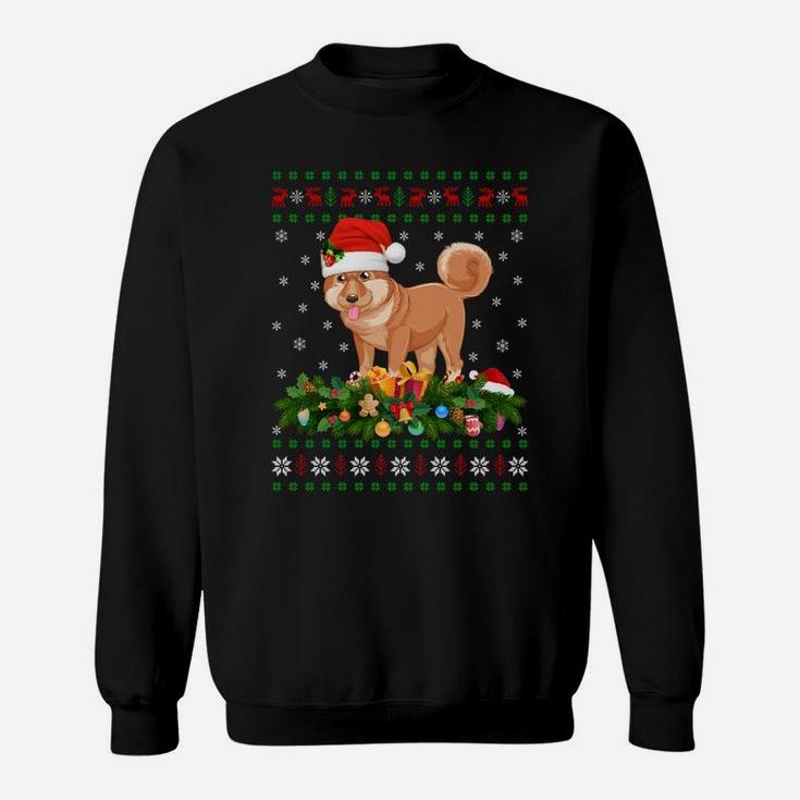 Family Matching Xmas Lighting Ugly Shiba Inu Christmas Sweatshirt Sweatshirt