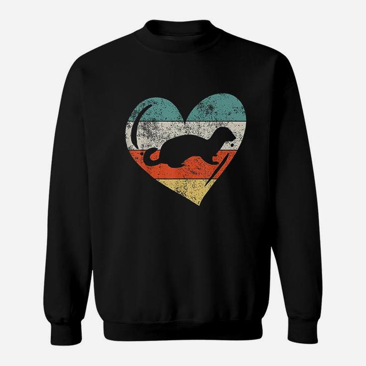 Ferret Love Heart Sweatshirt