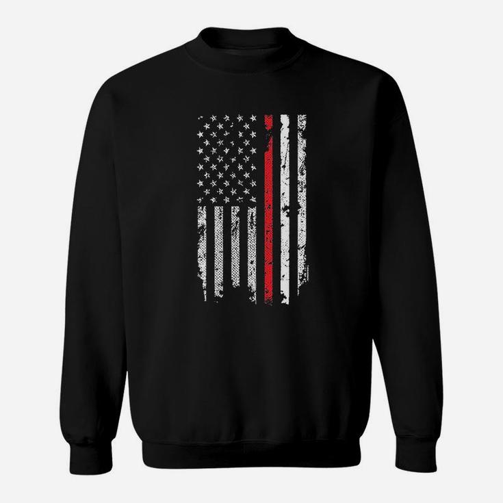 Firefighter American Flag Red Line Stripe Usa Sweatshirt