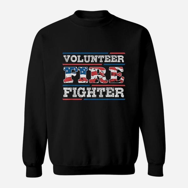 Firefighter Volunteer American Flag Fire Department Fireman Sweatshirt