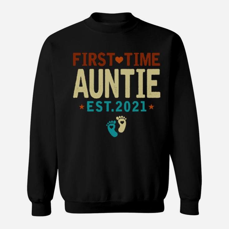 First Time Auntie  Pregnancy Announcement Sweatshirt