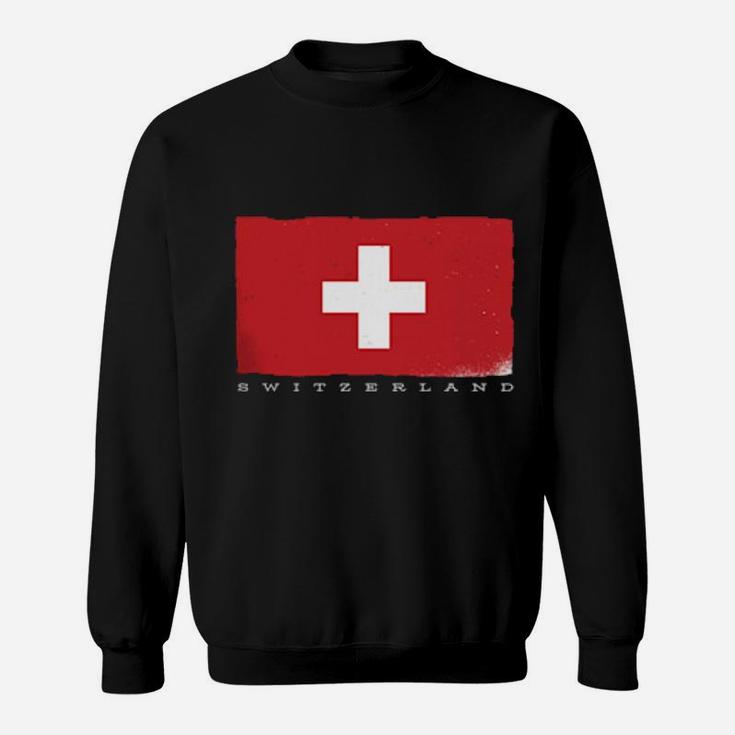 Flag Of Switzerland Grunge Distressed Swiss Design Sweatshirt