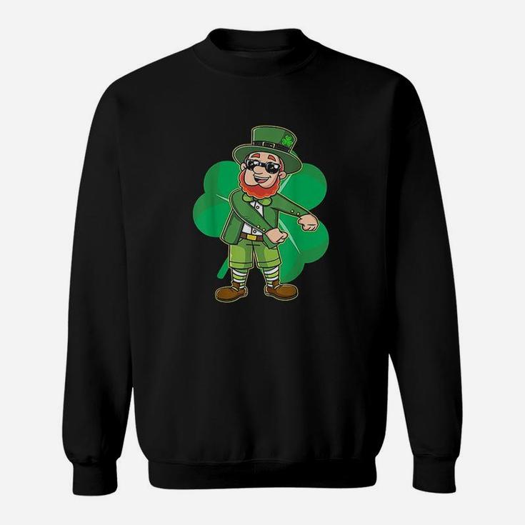 Flossing Leprechaun St Patricks Day Kids Boys Gift Sweatshirt
