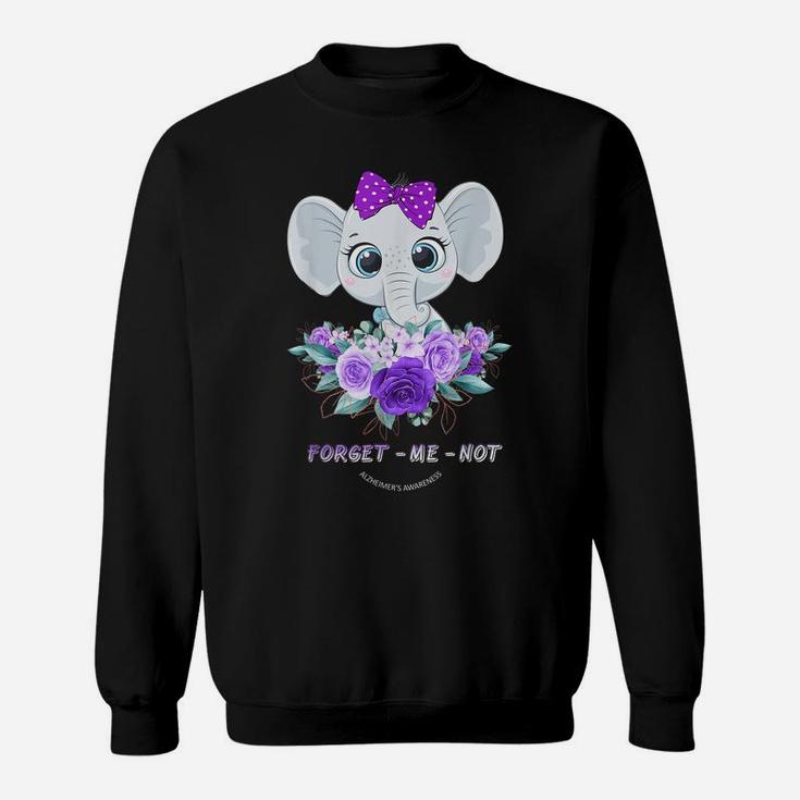 Forget Me Not Alzheimer's Awareness Elephant Flower Sweatshirt