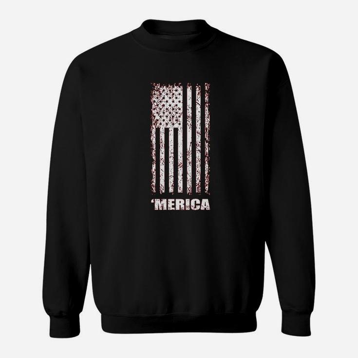 Fourth Of July American Flag Graphic Design Sweatshirt