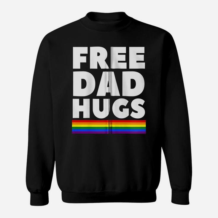 Free Dad Hugs Funny Lgbt Support Father Daddy Pride Gift Zip Hoodie Sweatshirt