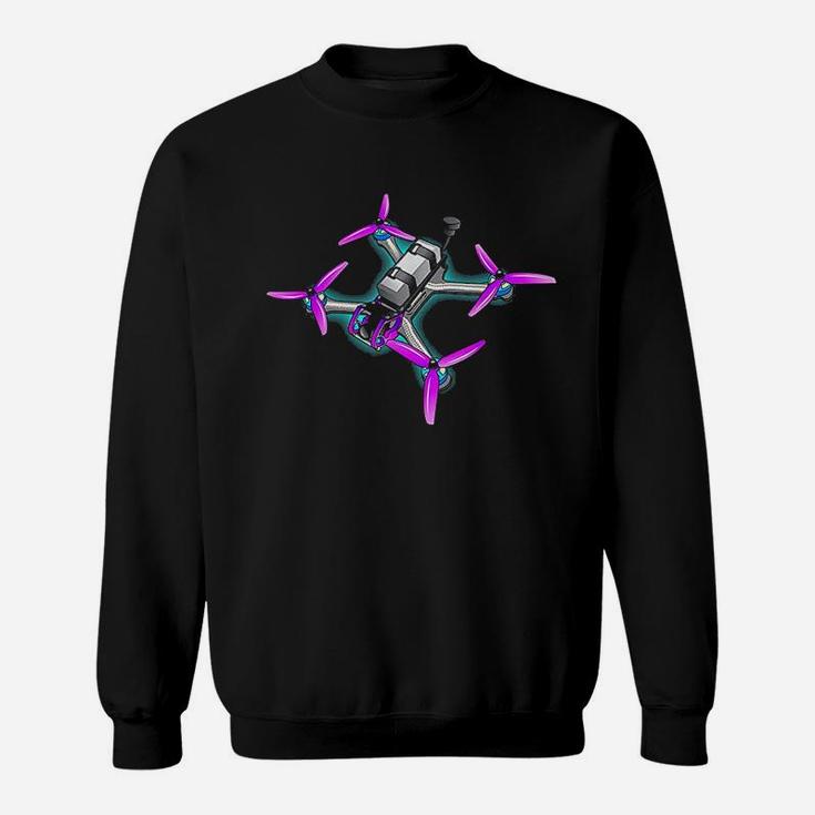 Freestyle Fpv Racing Drone Pilot Acro Quadcopter Purple Blue Sweatshirt