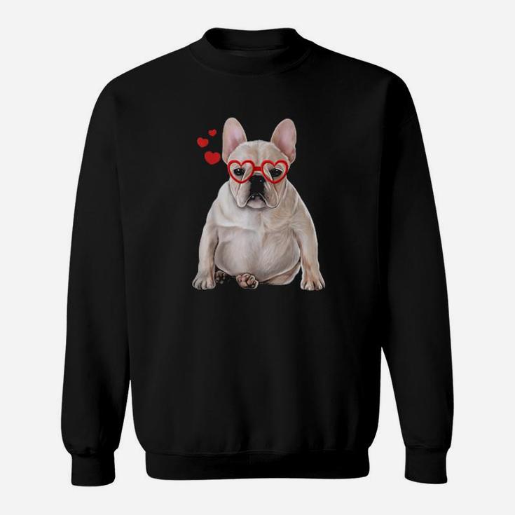 French Bulldog Cute Dog Valentine Heart Sweatshirt