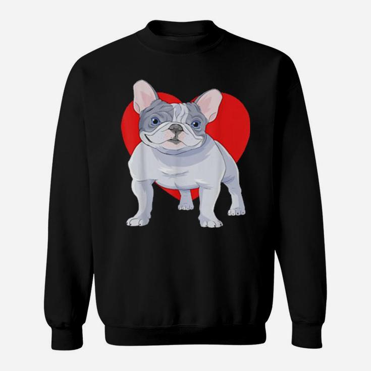 French Bulldog Dog Heart Valentine Day Decor Sweatshirt