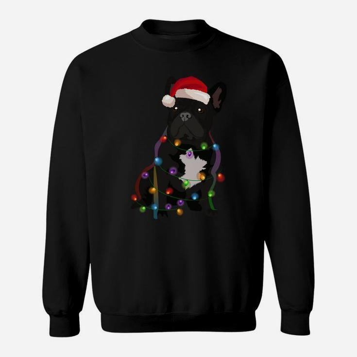 French Bulldog Frenchie Christmas Lights Xmas Dog Lover Sweatshirt Sweatshirt
