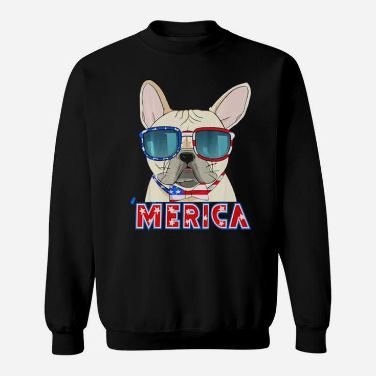 French Bulldog Merica 4Th Of July Usa Dog Puppy Sweatshirt