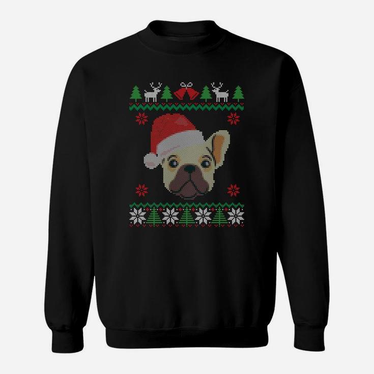 French Bulldog Santa Ugly Christmas Sweatshirt Holiday Dog Sweatshirt