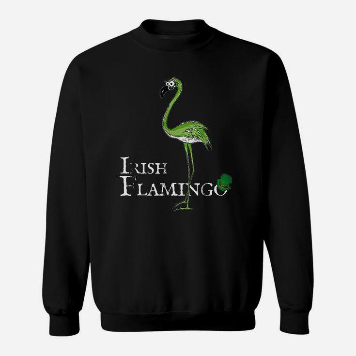 Funky Irish Flamingo Apparel Green Bird St Pattys Day Sweatshirt