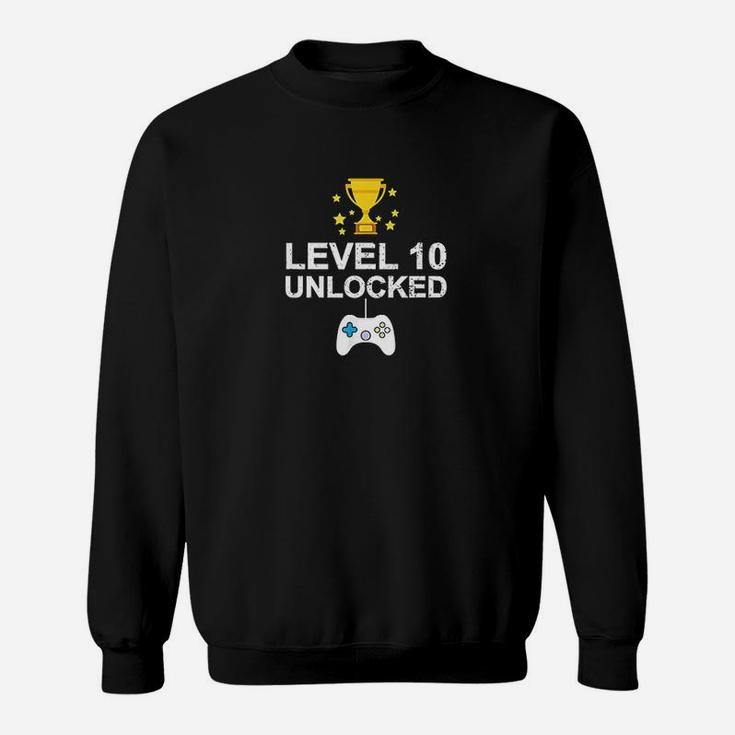 Funny 10Th Birthday Level 10 Unlocked Vintage Sweatshirt