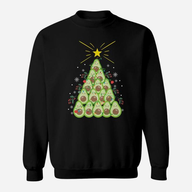 Funny Avocado Xmas Tree Holiday Gift Avocado Lover Christmas Sweatshirt