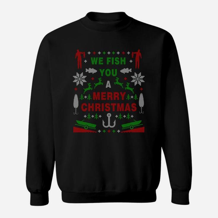 Funny Bass Fishing Ugly Christmas Sweater Party Sweatshirt Sweatshirt