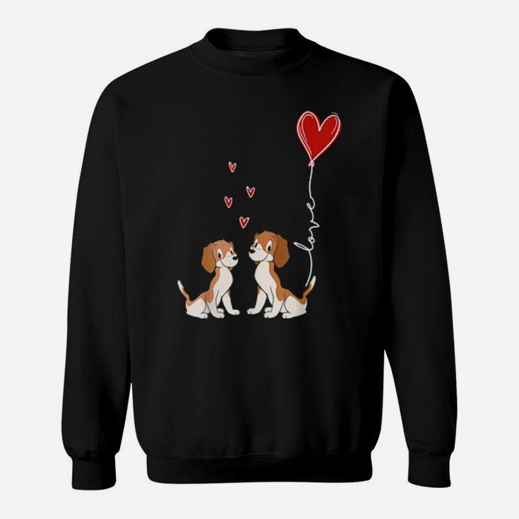 Funny Beagle Dog Happy Valentines Day Couple Matching Sweatshirt