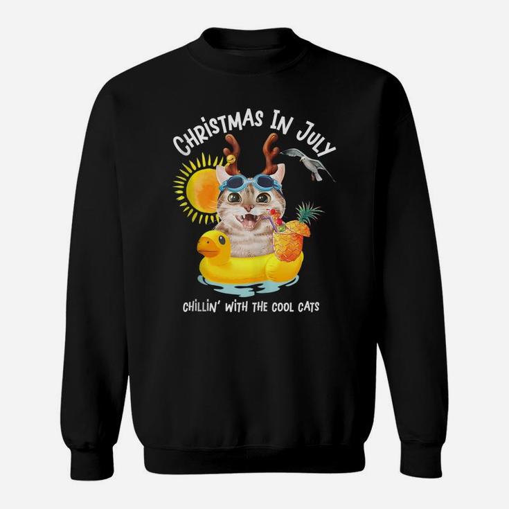 Funny Cat, Christmas In July, Cat Lovers Sweatshirt
