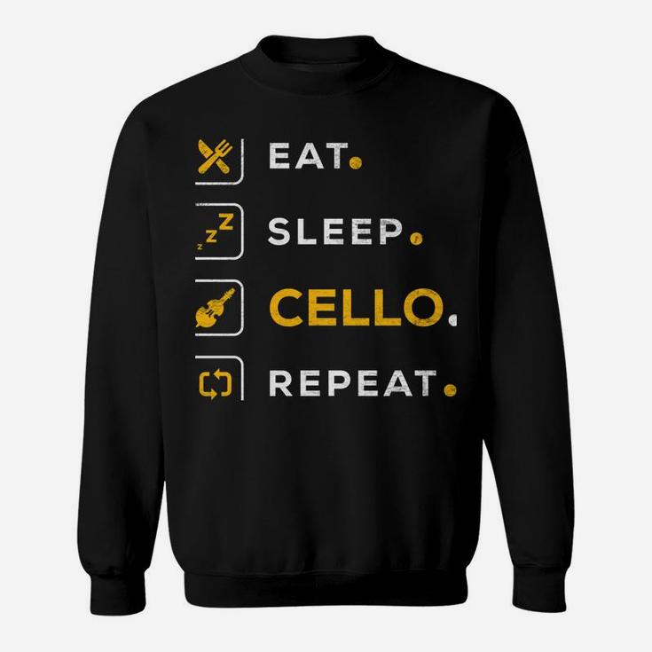 Funny Christmas Cello Musician Gift Eat Sleep Cello Sweatshirt Sweatshirt