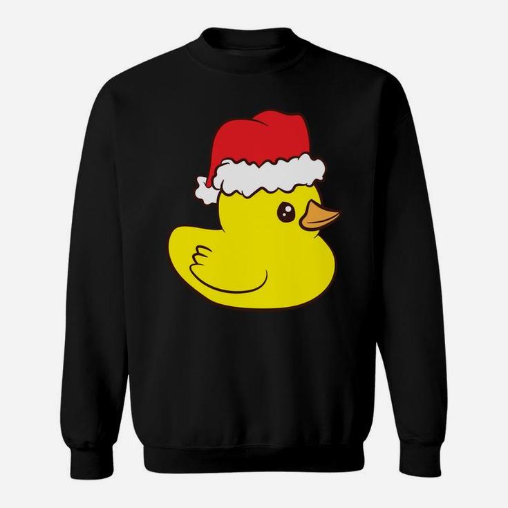 Funny Christmas Rubber Duck With Santa Hat Love Rubber Ducks Sweatshirt Sweatshirt