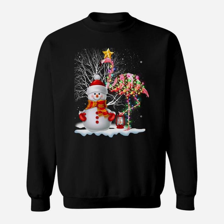 Funny Christmas Tree Flamingo Hat Santa Best Xmas Sweatshirt